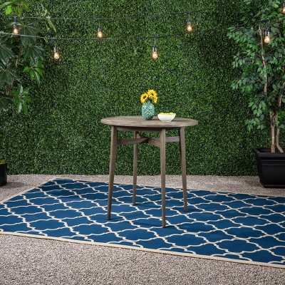 Stamford Gray Acacia Wood Oval Outdoor Bar Table
