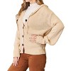 Women's Cozy Hooded Sweater With Buttons - Double Take - 3 of 4