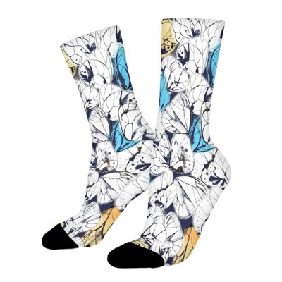 Beautiful Butterflies Women Printed Crew Socks Funny Funky Socks Soft Polyester Novelty Gifts for Artists Men