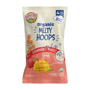 Earth's Best Organic Melty Hoops Strawberry Mango Multipack Baby & Toddler Snacks - 1.28oz - 4ct - 1 of 4