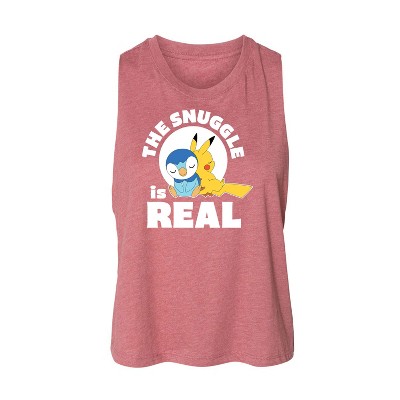 Women's - Pokémon - The Snuggle Is Real Pikachu And Piplup Graphic Racerback Tank