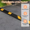 72 inch Rubber Parking Curb with Yellow Reflective Stripe, Heavy Duty Car Stopper for Garage Parking, Floor Wheel Stopper for Cars, Vehicles, Trucks - 4 of 4