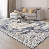Washable Vintage Oriental Medallion Area Rug, Distressed Neutral Thin Large Rug for Living Room, Bedroom, Dining Room, Home Office Decor - 4 of 4