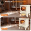 ROVSUN 20"H Electric Fireplace Stove Space Heater, Realistic Flame Logs, Overheat & Tip-Over Protection for Bedroom Living Room, 1400W, White - 3 of 4