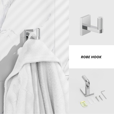 Brushed Nickel 4-Piece Bathroom Hardware Set with Towel Bar