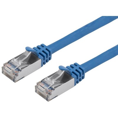 Monoprice Cat7 Ethernet Patch Cable - 25 feet - Blue | Flexboot RJ45  Stranded  600Mhz S/FTP  CMX  Pure Bare Copper Wire  26AWG   -  Entegrade Series