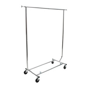 Organize It All Adjustable Ultra Garment Rack: Chrome Metal Frame, Rolling Closet Organizer, Heavy Duty, 75.5" Width - 1 of 4