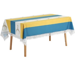 Unique Bargains Party Outdoor Lace Rectangle Macrame Rustic Tablecloth 1 Pc - 1 of 4