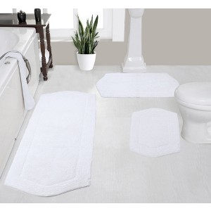 Waterford Collection Cotton Tufted Set of 3 Bath Rug Set - Home Weavers - 1 of 4