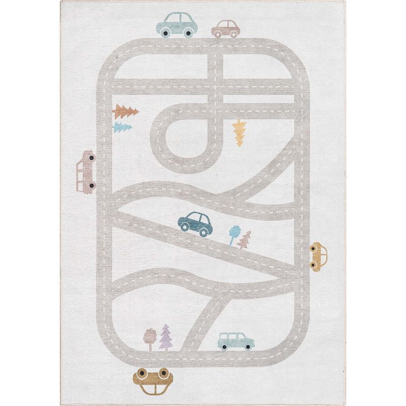 Well Woven Playful Roads Kids Road Traffic Playmat Area Rug, 1 of 10