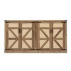 TIRAMISUBEST 65-Inch Rustic Oak Color Faux Rattan Sideboard - Oak Mobile File Cabinet - 3 of 4