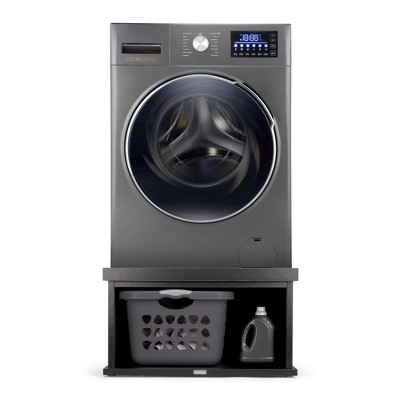 Ivation Wooden Laundry Pedestal (Charcoal) for Washer & Dryer, 33.86"x29.92" Universal Fit - 1 Pack