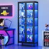 Bekrvio 67”H 3-Side Glass Display Cabinet With LED Lights,5-Layer Storage with Double Doors and Metal Frame for Collectibles, Ideal for Small Spaces - 2 of 4