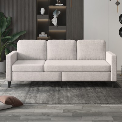 Mjkone 3-Seat Convertible L-Shaped Sectional Sofa w/ Reversible Storage Ottoman & Cup Holders - Modern, Space-Saving for Living Room/Office