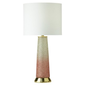 River of Goods 22" 1-Light Deirdre Glass and Metal Table Lamp Pink: Gold-Tone Accent, Linen Drum Shade - 1 of 4