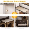 Acekool Metal Frame Cat Litter Box Enclosure with Storage Shelf and Play Features, Retro Brown - 3 of 4
