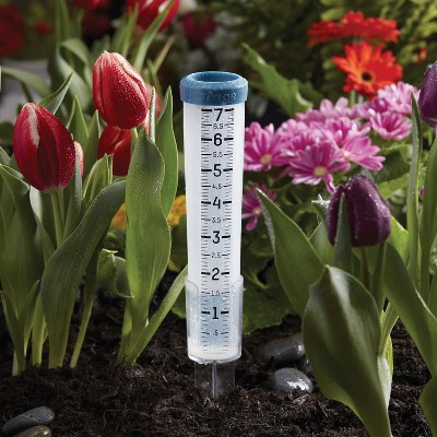 Taylor 7-Inch Clear Silicone Outdoor Rain Gauge with Stake