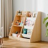 Vynxaria Bookshelf Series 24 in. Wide  3 / 4 Shelf Kids Bookcase with Side Pockets for Nurseries Playrooms and Classrooms - 4 of 4