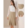 Allegra K Women's Side Zipper High Waist Elegant Flared A Line Midi Skirts - 2 of 4