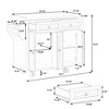 43.31 x 17.72 x 33.27 Inch Kitchen Island Cart with 2 Lockable Casters, 2 Large Drawers, Adjustable Shelves & Thicker Spacious Top - 4 of 4