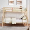 Twin over Full Bunk Bed with Ladder – Wooden Frame with High Guardrails for Kids – No Box Spring Needed – Sturdy and Space-Saving - 2 of 4