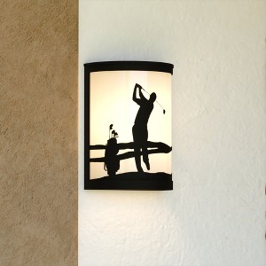 VAXCEL 1-Light 8 in. Wide Indoor-Outdoor Rustic Flush Mount Wall Sconce with Glass Shade - 1 of 4
