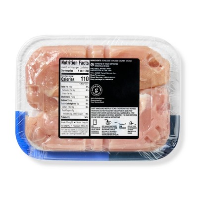 No Antibiotics Ever Air Chilled Boneless Skinless Chicken Breast - 0.75-1.90lbs - price per lb. - Good & Gather™