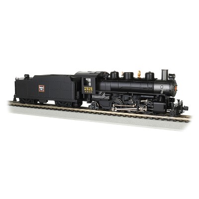 Bachmann Trains 51508 HO Scale 1:87 Burlington Prairie with Smoke and Tender with Operating Headlight and Blackened Machined Metal Wheels