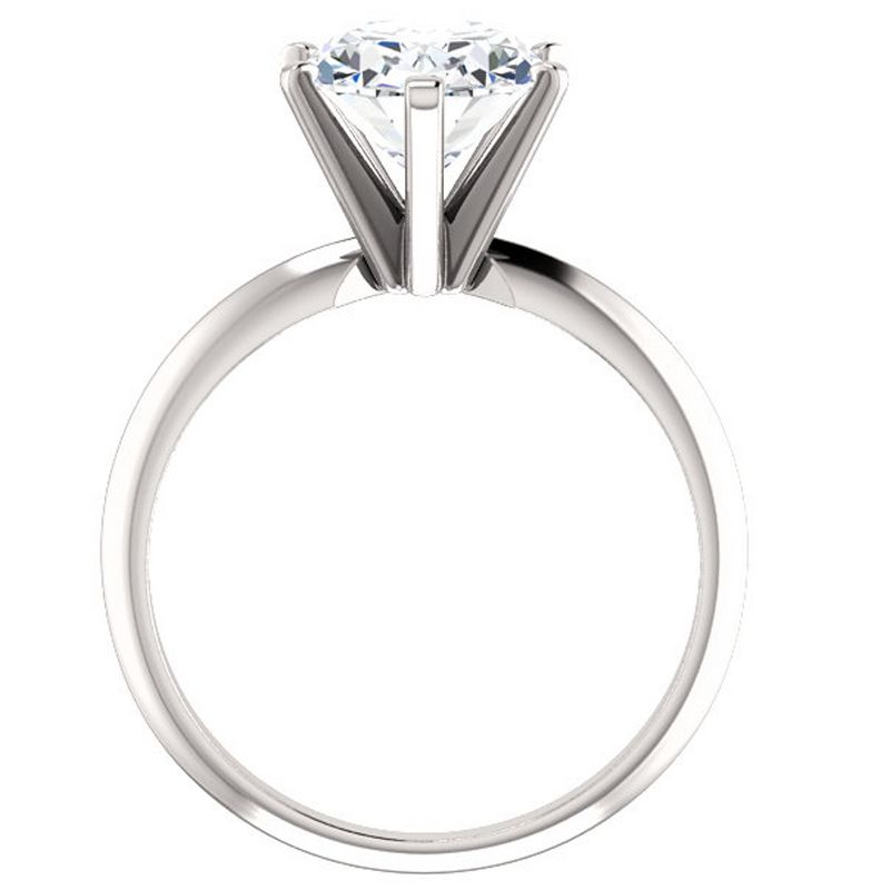 Pompeii3 2 Ct Oval Moissanite Solitaire Engagement Ring 14k White Gold, 3 of 5