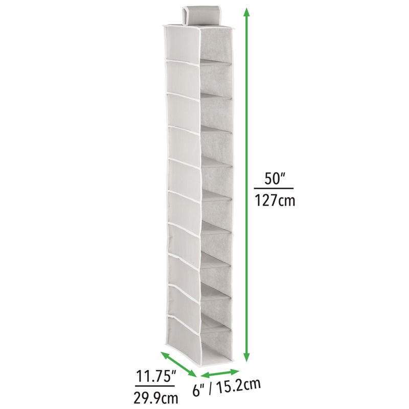 mDesign Soft 10 Shelf Fabric Closet Hanging Storage Unit, 2 Pack, 4 of 10