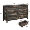CAVINAS Farmhouse 8/6 Drawers Dresser for Bedroom,Brown Dresser with Barn Door Style for Bedroom,Living Room and Hallway,Dark Oak - 3 of 4