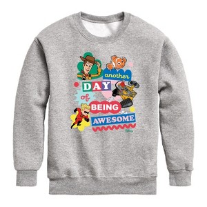 Boys' - Disney - Another Day Of Being Awesome Graphic Long Sleeve Fleece Sweatshirt - 1 of 4