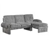 94.1" Convertible Futon Sofa Bed L-Shaped Sectional Chaise with Reversible Chaise, Reclining Back Chenille Fabric-- Frevyn - 3 of 4