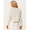 INSPIRE CHIC Women's Winter Open Front Short Faux Fur Jacket - 3 of 4