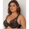 Curvy Couture Women's Sheer Mesh Plunge T-shirt Bra Chantilly 46h