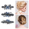 Unique Bargains Women's Hair Barrettes Vintage Shining Rhinestone Flower Butterfly Flower Shapes Barrette Hair Accessories 3Pcs - 3 of 4