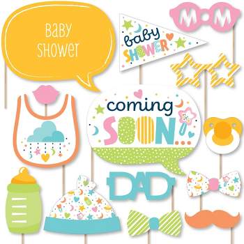 Big Dot of Happiness Colorful Baby Shower - Gender Neutral Party Photo Booth Props Kit - 20 Count