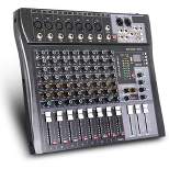 G-MARK MR80S Professional 8 Channel Audio Mixer Console w/ MP3 Player, Bluetooth Connection, +48V Phantom Power, and MAC or PC Universal Compatibility