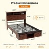 Kumasinova Farmhouse Bed Frame with Storage Headboard,LED Lights and Charging Station,Platform Bed with Steel Slats,1200lbs Max - 3 of 4