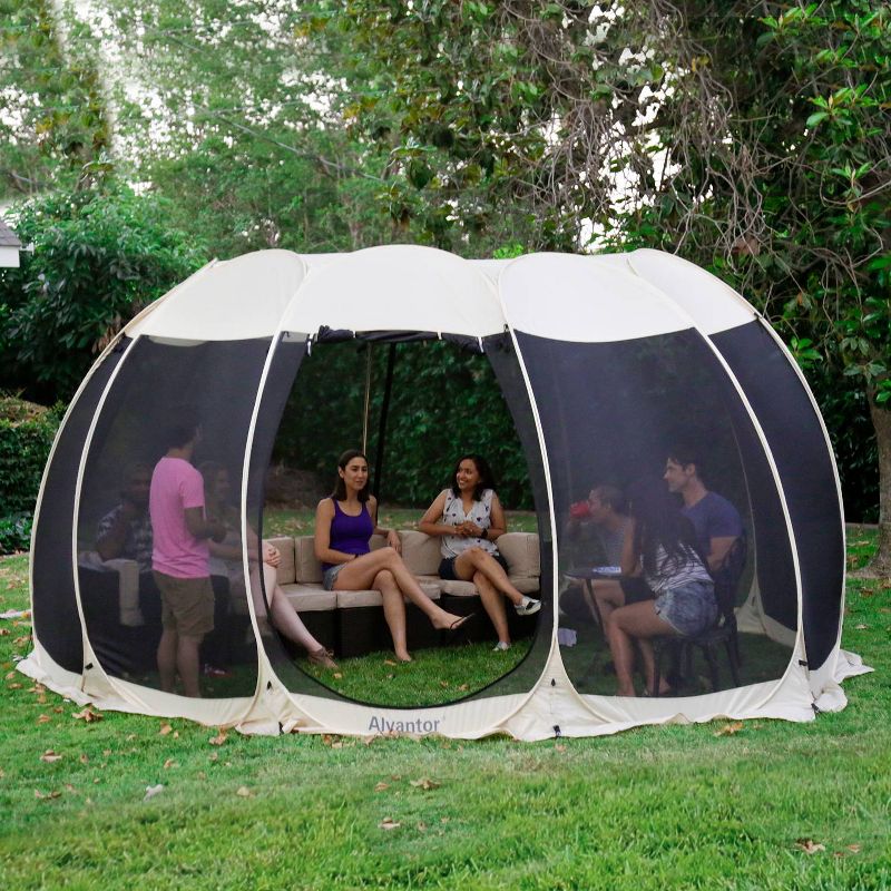 Alvantor Outdoor Pop Up Portable Gazebo Tent with Mesh Netting Screened Shelter Beige, 4 of 15