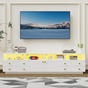 Buenhomino High Gloss TV Stand for TV up to 100" LED Television Entertainment Center Modern TV Cabinet with Storage Drawers - 1 of 4