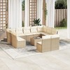 vidaXL 12 Piece Patio Sofa Set with Cushions Beige and Cream Poly Rattan - With Table - 2 of 4