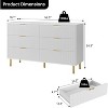 Modern 6 Drawer Dresser for Bedroom with Gold Handle and Large Drawer, Wood Double Chest of Drawers and Storage Organizer for Home - 2 of 4