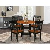 HomeStock 5-Pc Black and Cherry Finish Solid Wood Top - Round Dining Room Set - Seats-4 - 2 of 4