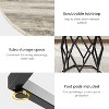 Acekool 47" Round Dining Table, Wood Grain Top & Black Metal Base, Seats 4-6, Modern Farmhouse Style, Easy Assembly, Gray - 3 of 4