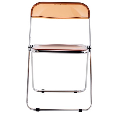 Vynxaria Premium PET - Made Red Transparent Folding Dining Chairs, Suitable for Dining, Living & Waiting Areas