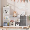 GustoWave Kids Bookshelf 44.1in Width Toy Storage Organize White Bookcase Seat Cushion Wooden 6-Cubby Storage Bench 2 Drawers Toddler Cabinet Shelf - 3 of 4