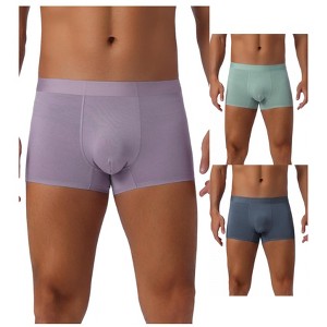 INSPIRE CHIC Men's 3 Pack Soft Elastic Waist Solid Color Basic Boxer Briefs - 1 of 4