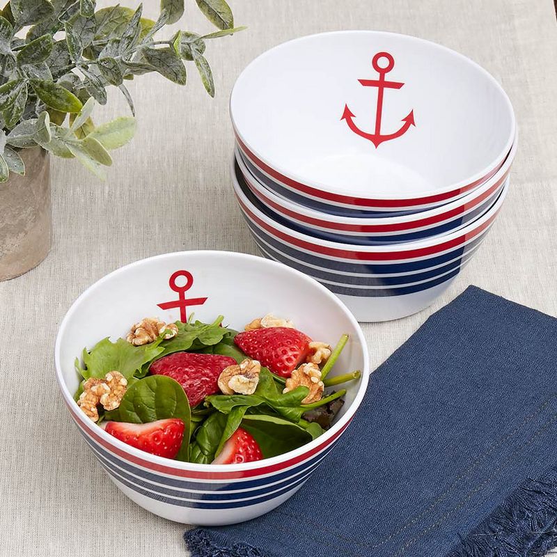 The Lakeside Collection Lake Melamine Dinnerware - Set of 4 Salad Bowls, 2 of 4