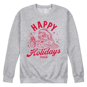 Men's - Coca Cola - Happy Holidays Graphic Fleece Sweatshirt - 1 of 4